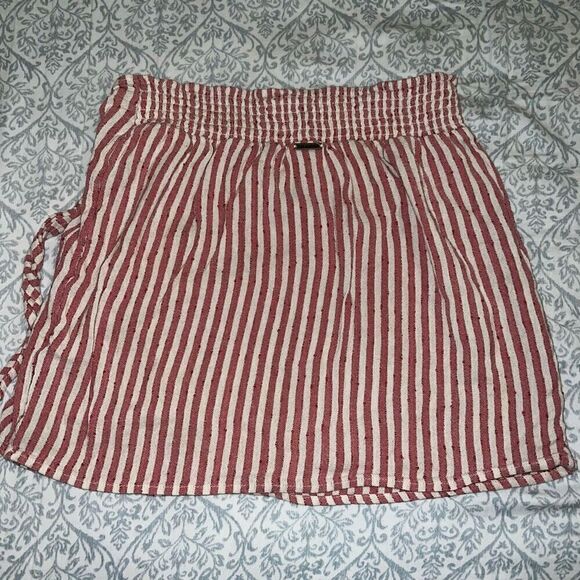 Billabong sincerely jules red striped wrap skirt size M - Picture 3 of 6